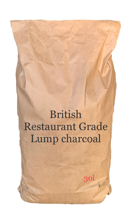 British Lumpwood bbq charcoal Restaurant Grade Organic 30L.